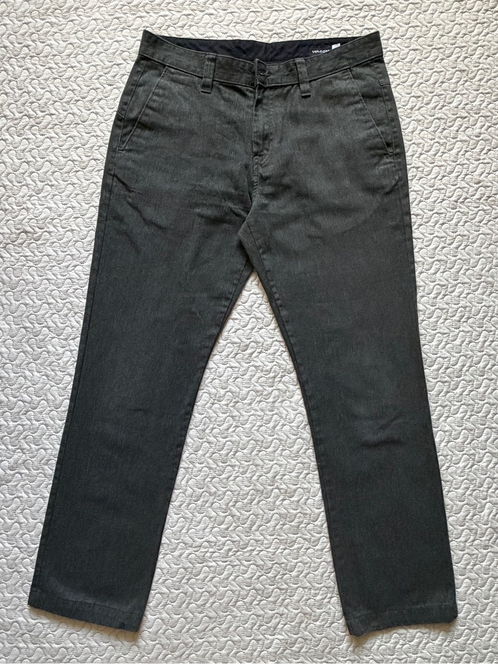 Volcom Men’s Chino Pants 33x30 Charcoal Gray Casual Skate Straight Leg